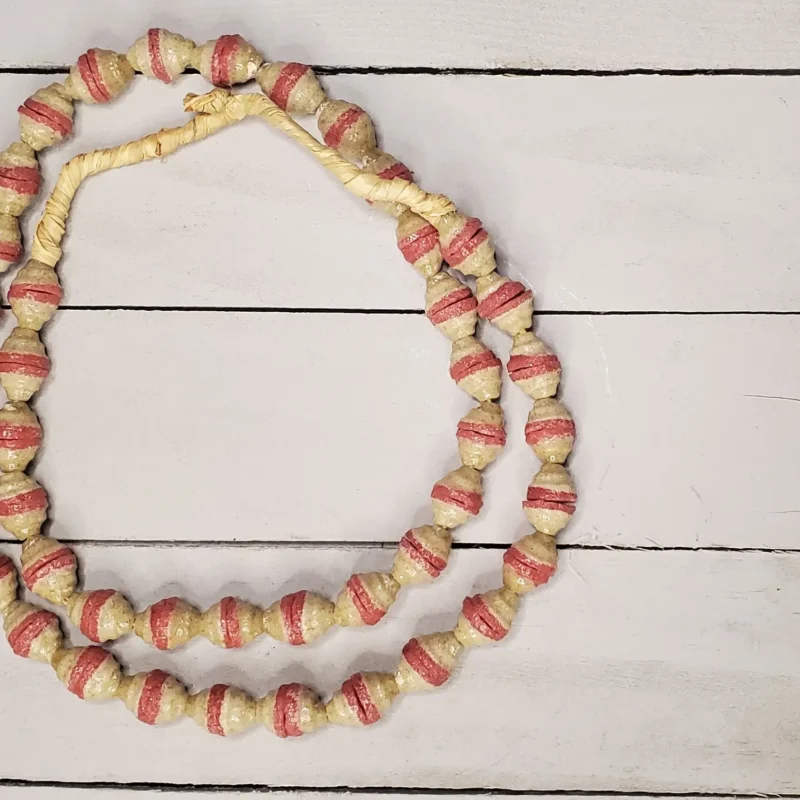 Ghana Sandcast Beads - Pink