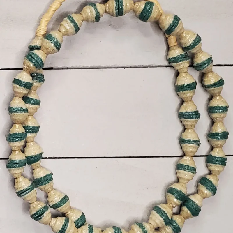 Ghanaian sandcast glass beads, traditional recycled-glass beads from Krobo