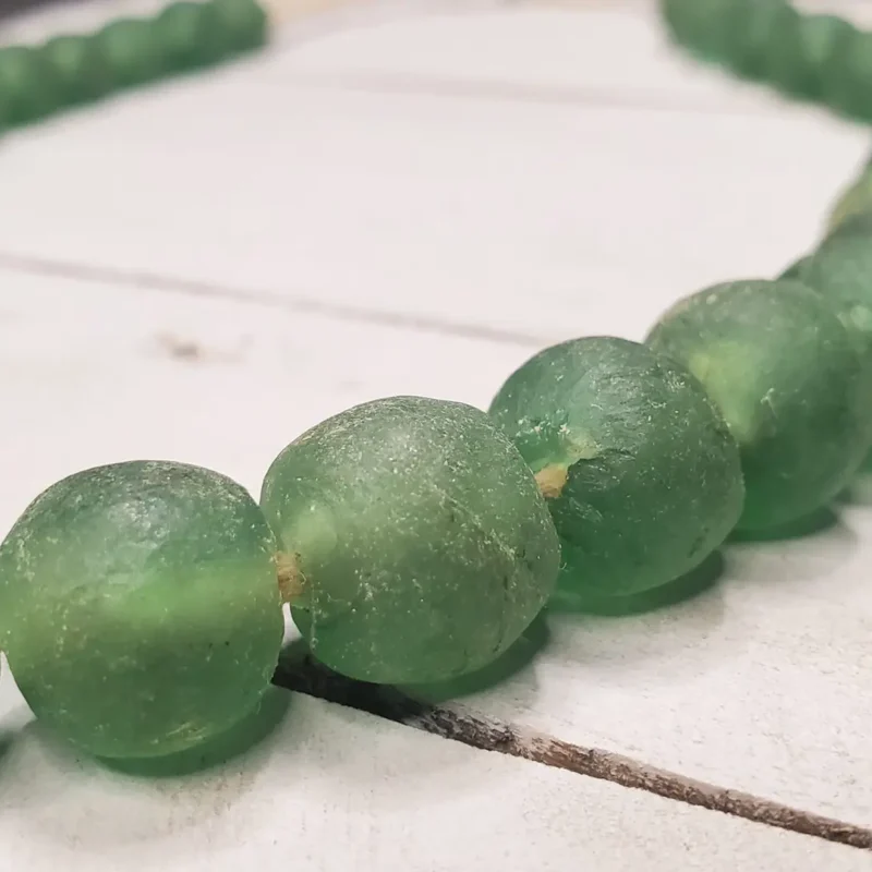 New Recycled Glass Ghana Beads (Small) - Green