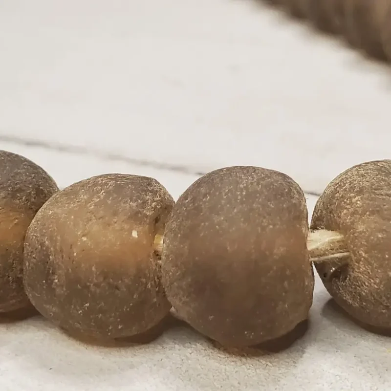 New Recycled Glass Ghana Beads (Small) - Brown