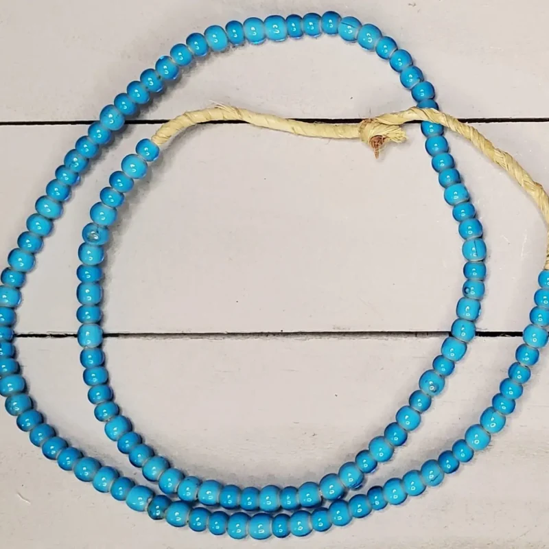 6mm white heart beads, traditional red African trade beads with white inner core