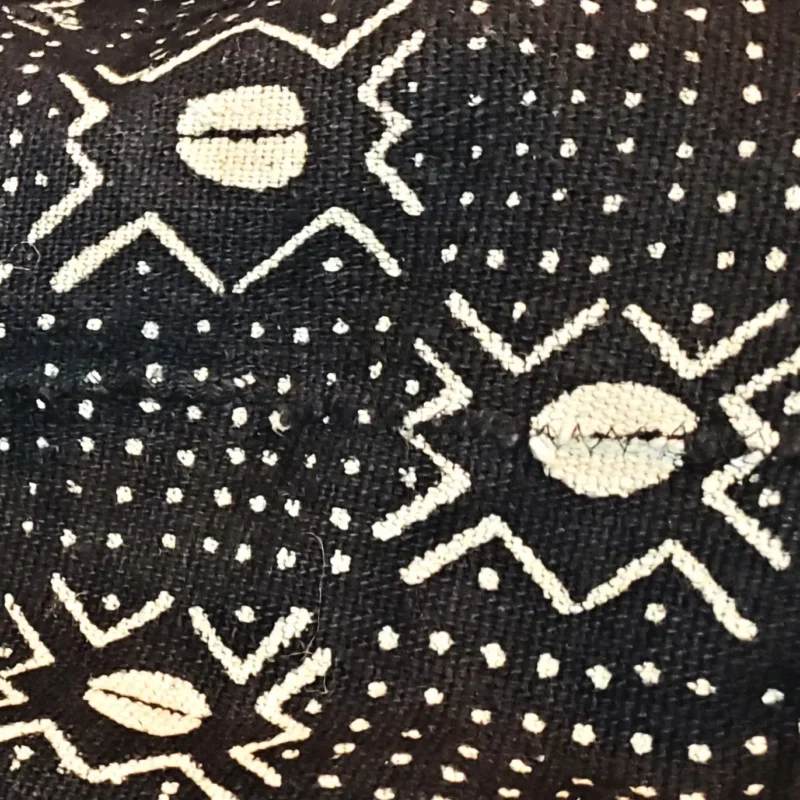 Bogolan mud cloth textile from Mali, hand-dyed organic cotton with traditional Bambara symbols