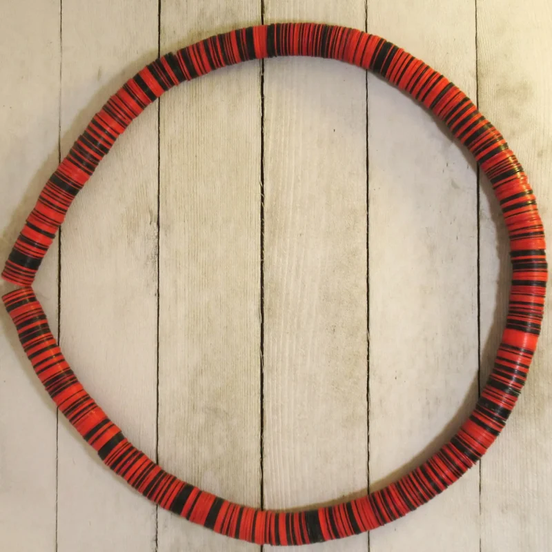 Large phono vinyl beads from Nigeria, recycled vinyl records hand-shaped into beads