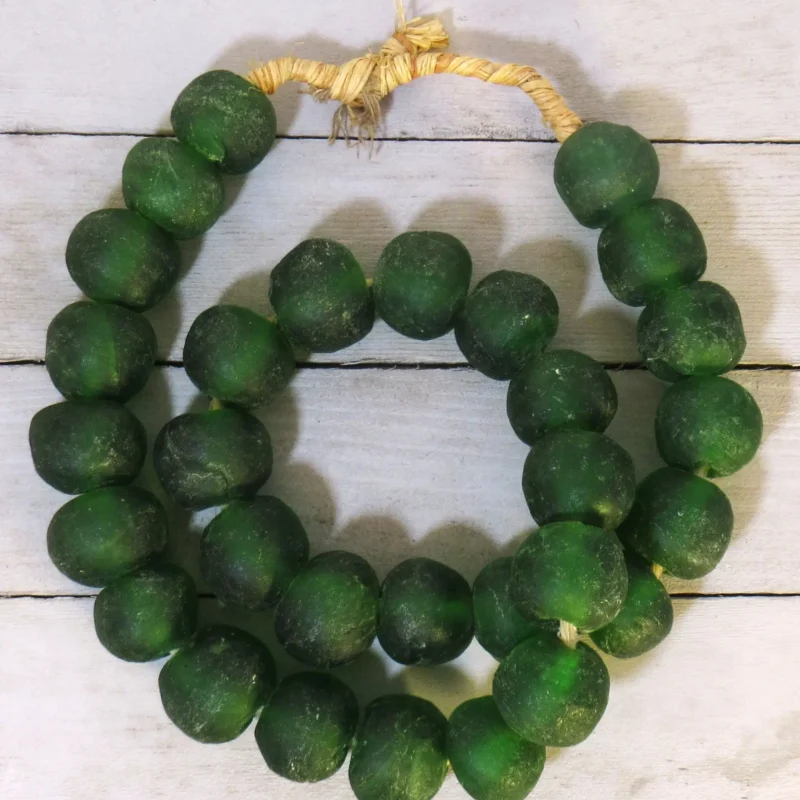 Medium recycled glass beads from Ghana, hand-crafted by Krobo bead-makers