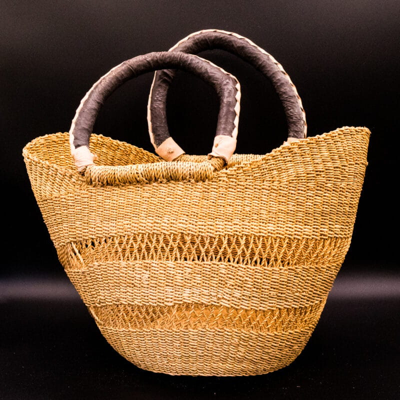 Mini butterfly Bolga baskets from northern Ghana, hand-woven small storage baskets