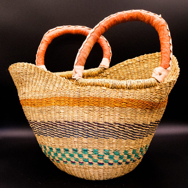 Mini Butterfly Ghana Baskets - Orange Blue Green