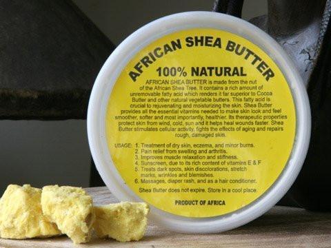 Raw African shea butter, traditional skin and hair moisturizer from West Africa